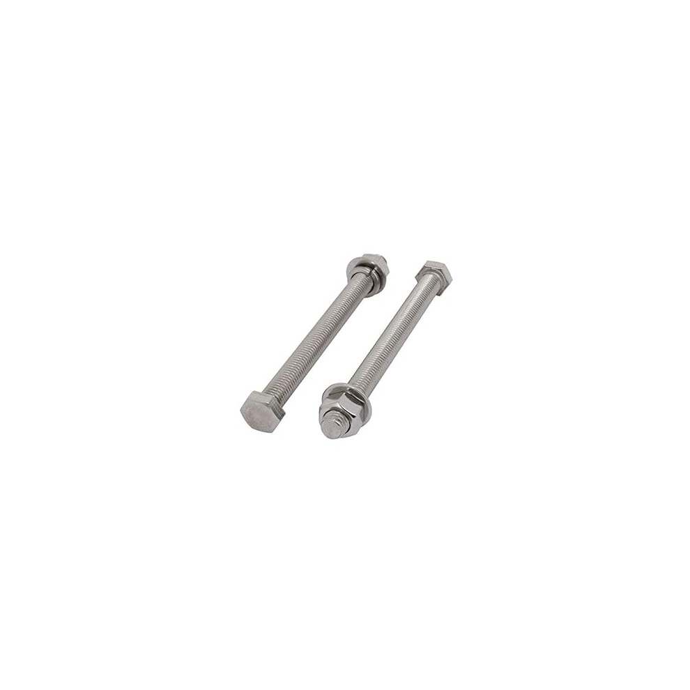 2 Set M12x140mm 304 Stainless Steel Hex Bolts W Nuts And Washers Assortment Kit 9316959999908