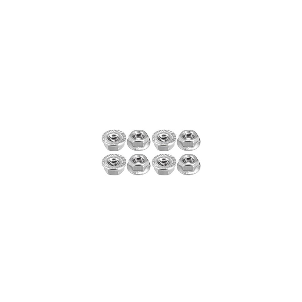 M8 Serrated Flange Hex Lock Nuts, 304 Stainless Steel, 8 Pcs 9188143248778