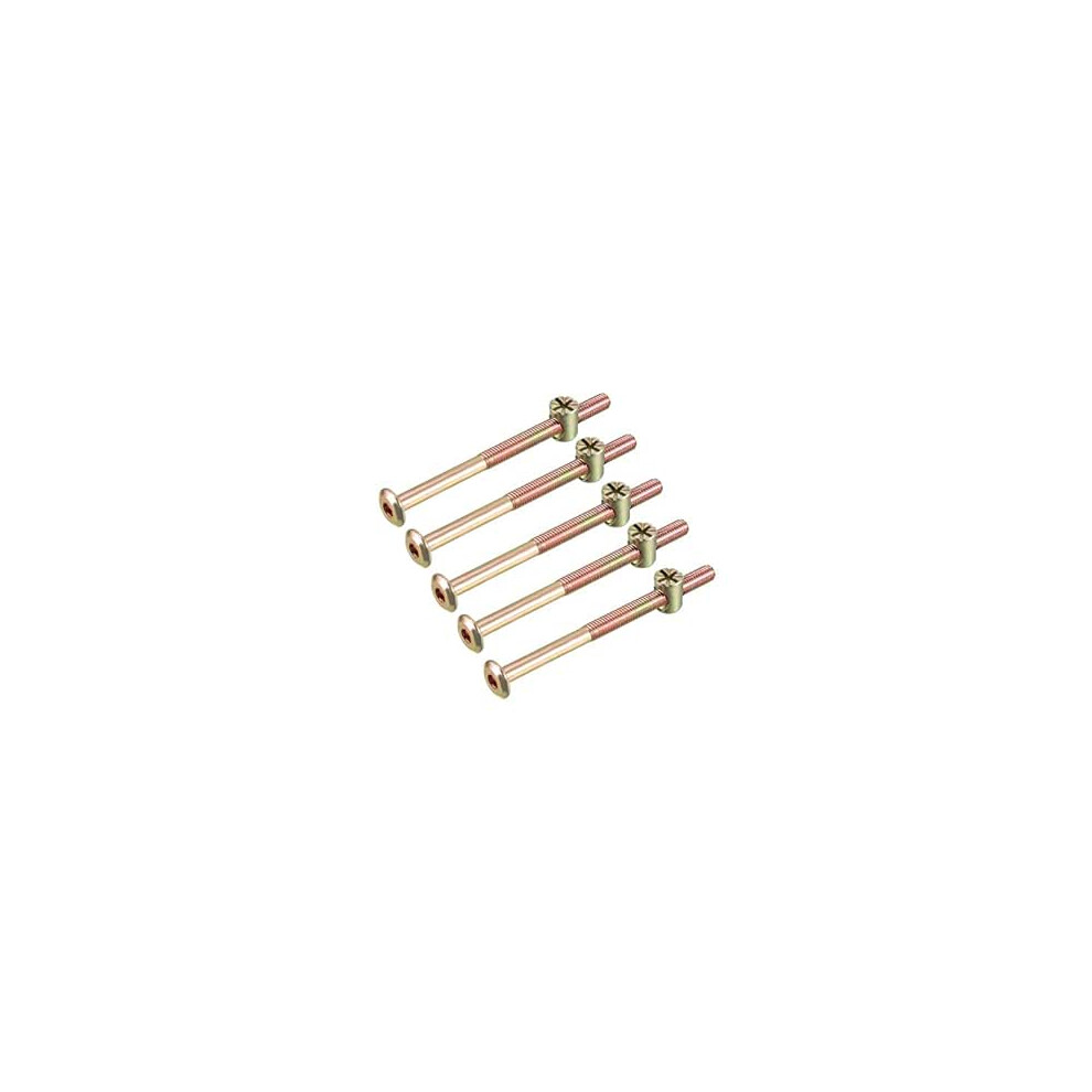 M6x85mm Furniture Bolt Nut Set Hex Socket Screw 51.4Mm Thread Length With Barrel Nuts For Beds Headboards Chairs 5 Sets 9188143279291