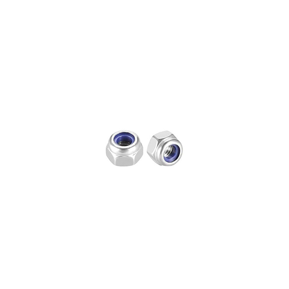 Hex Lock Nuts - M4 X 0.7Mm Stainless Steel Nylon Insert Self-Locking Nuts For Fasteners, 20Pcs Silver Tone 9316959708845