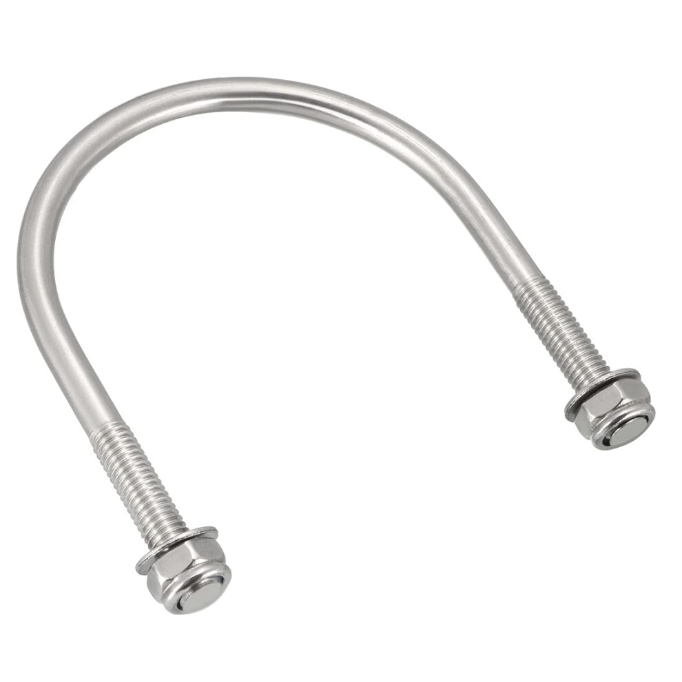 U-Bolts 10Pcs 2.36"(60Mm) Inner Width 80Mm Length M6 304 Stainless Steel Round U Bolt With Nuts Washers For Boat Trailer Axle 9188143590884