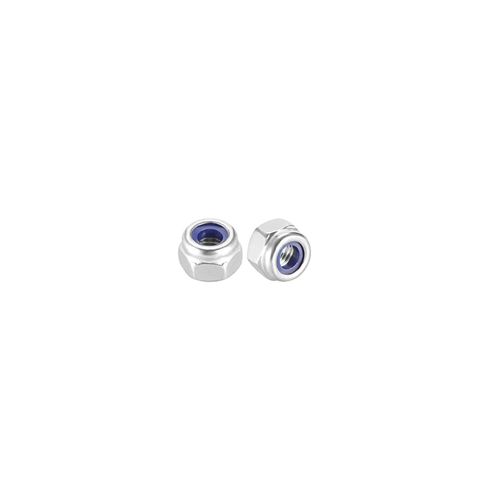 Hex Lock Nuts - M3 X 0.5Mm Stainless Steel Nylon Insert Self-Locking Nuts For Fasteners, 100Pcs Silver Tone 9316959689960