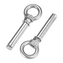 M8 x 80 Expansion Eyebolt with Ring - 304 Stainless Steel Concrete Anchor Bolts (2 Pcs) for Lifting & Hanging