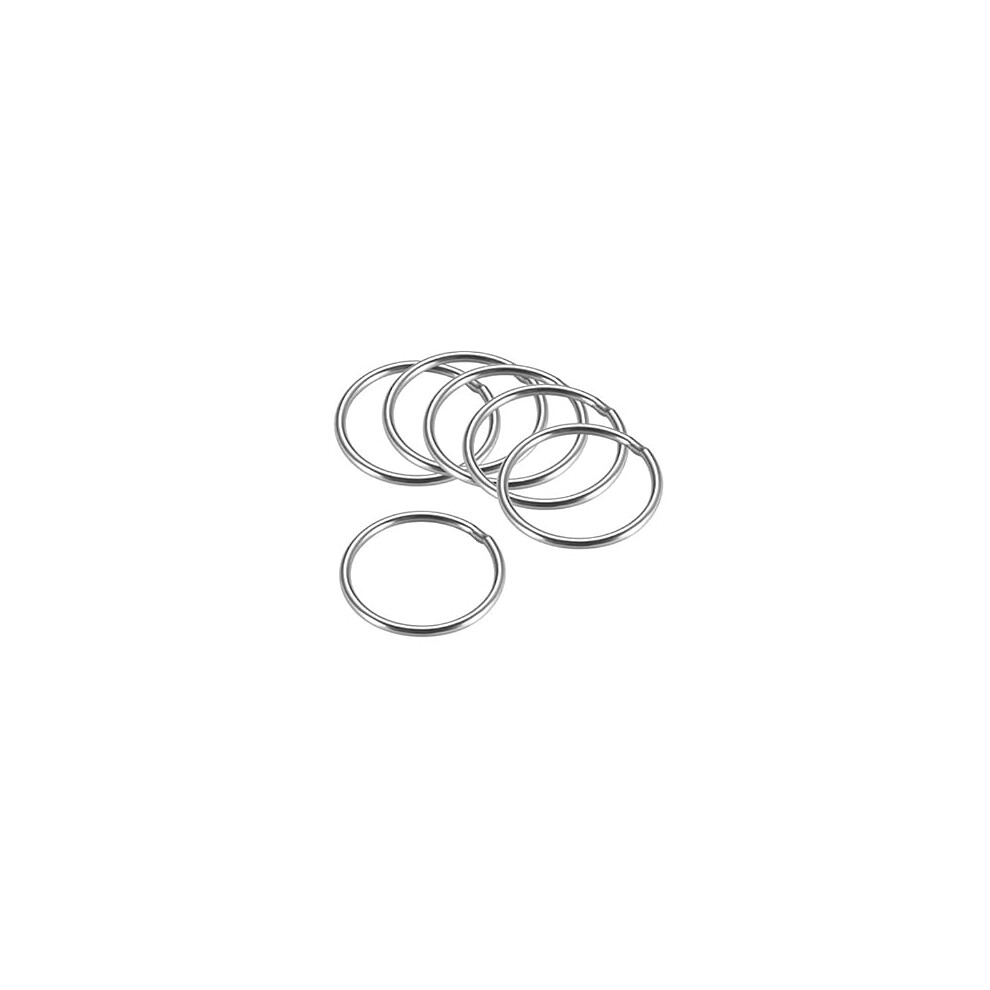 201 Stainless Steel O Ring 40Mm(1.57") Outer Diameter 3Mm Thickness Strapping Welded Round Rings 6Pcs 9316959919210