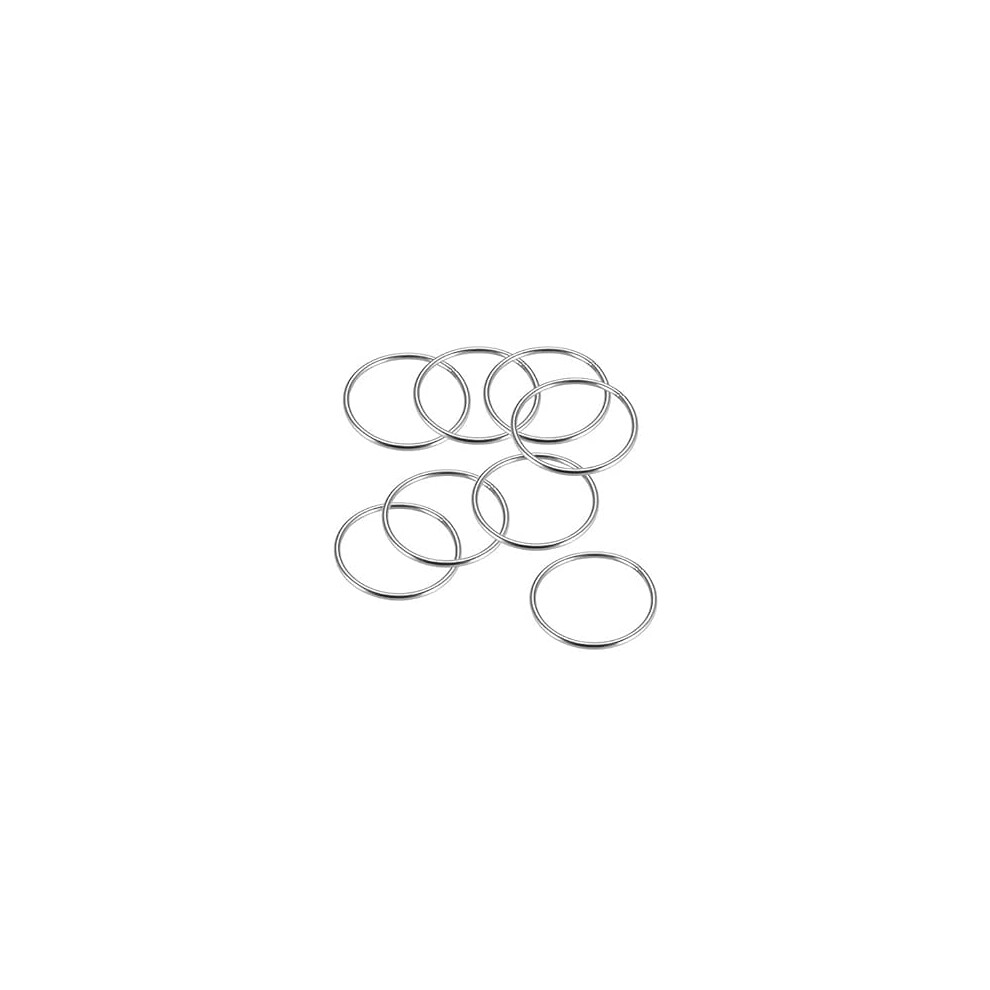 201 Stainless Steel O Ring 80Mm(3.15") Outer Diameter 4Mm Thickness Strapping Welded Round Rings 8Pcs 9316959952330