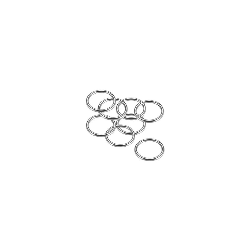 201 Stainless Steel O Ring 60Mm(2.36") Outer Diameter 6Mm Thickness Strapping Welded Round Rings 8Pcs 9316959894241