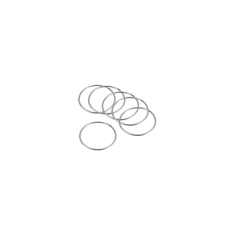 201 Stainless Steel O Ring 80Mm(3.15") Outer Diameter 3Mm Thickness Strapping Welded Round Rings 6Pcs 9316959187961