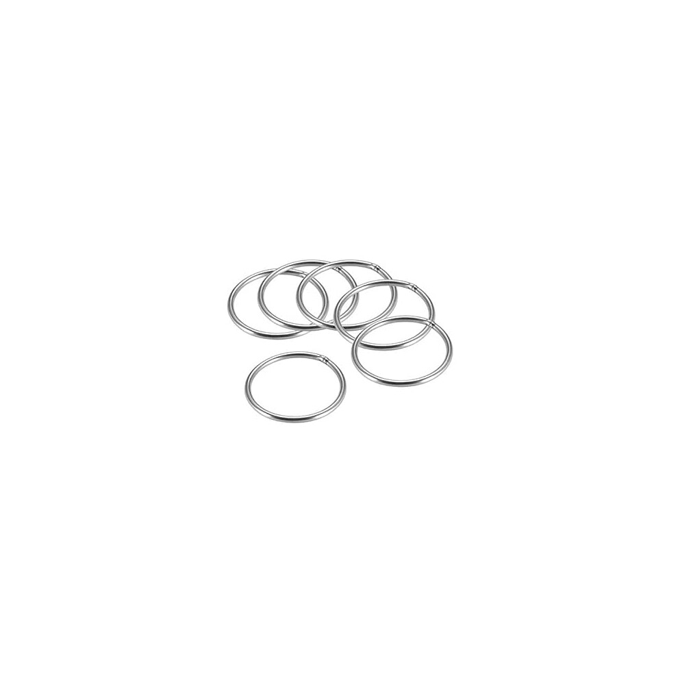 201 Stainless Steel O Ring 50Mm(1.97") Outer Diameter 3Mm Thickness Strapping Welded Round Rings 6Pcs 9316959014052