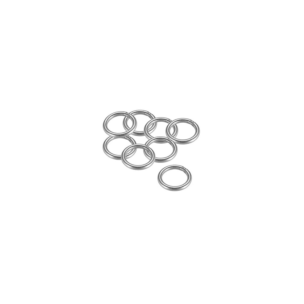 201 Stainless Steel O Ring 50Mm(1.97") Outer Diameter 6Mm Thickness Strapping Welded Round Rings 8Pcs 9188143480727