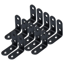12pcs Angle Bracket Stainless Steel 40x40mm Black Corner Brace Fastener L Shaped Right Angle Brackets Corner Protector Shelf Support with Screws for F
