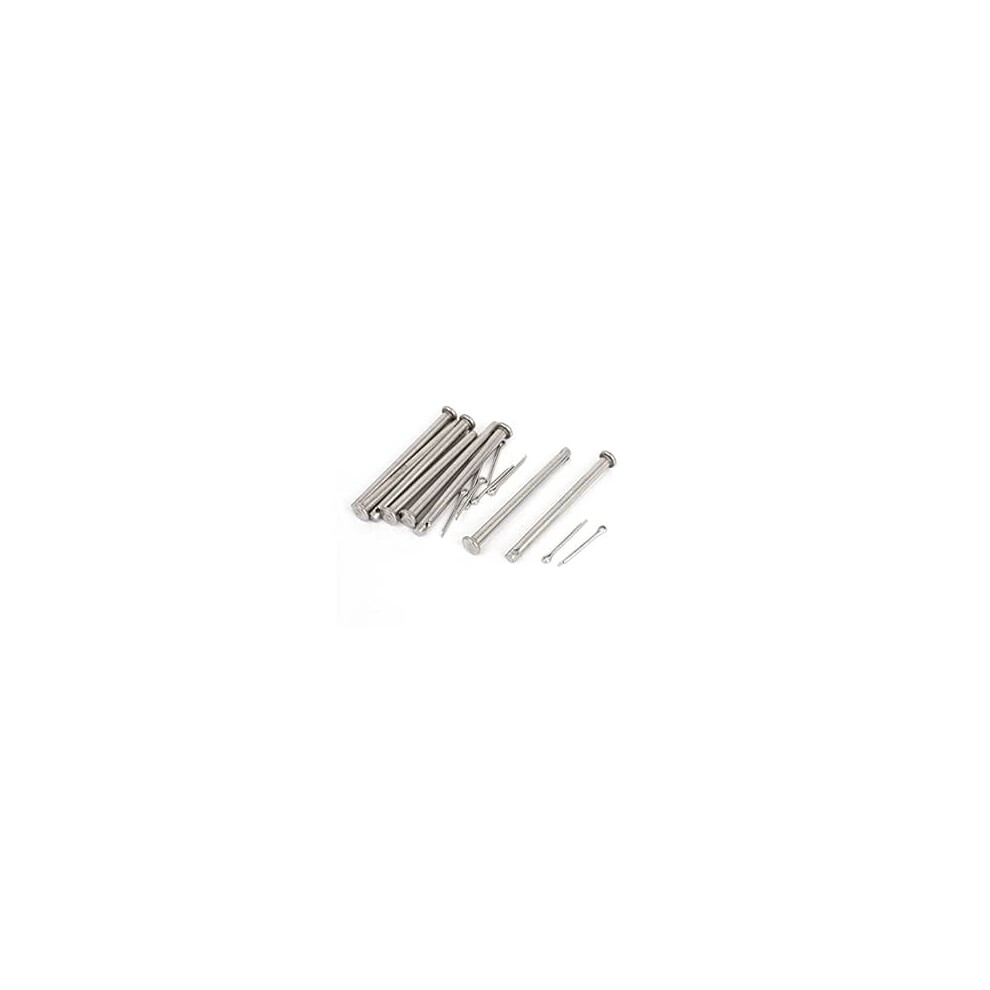 304 Stainless Steel Flat Head Round Clevis Pins Fastener M4x50mm 8 Pcs 9316959437042