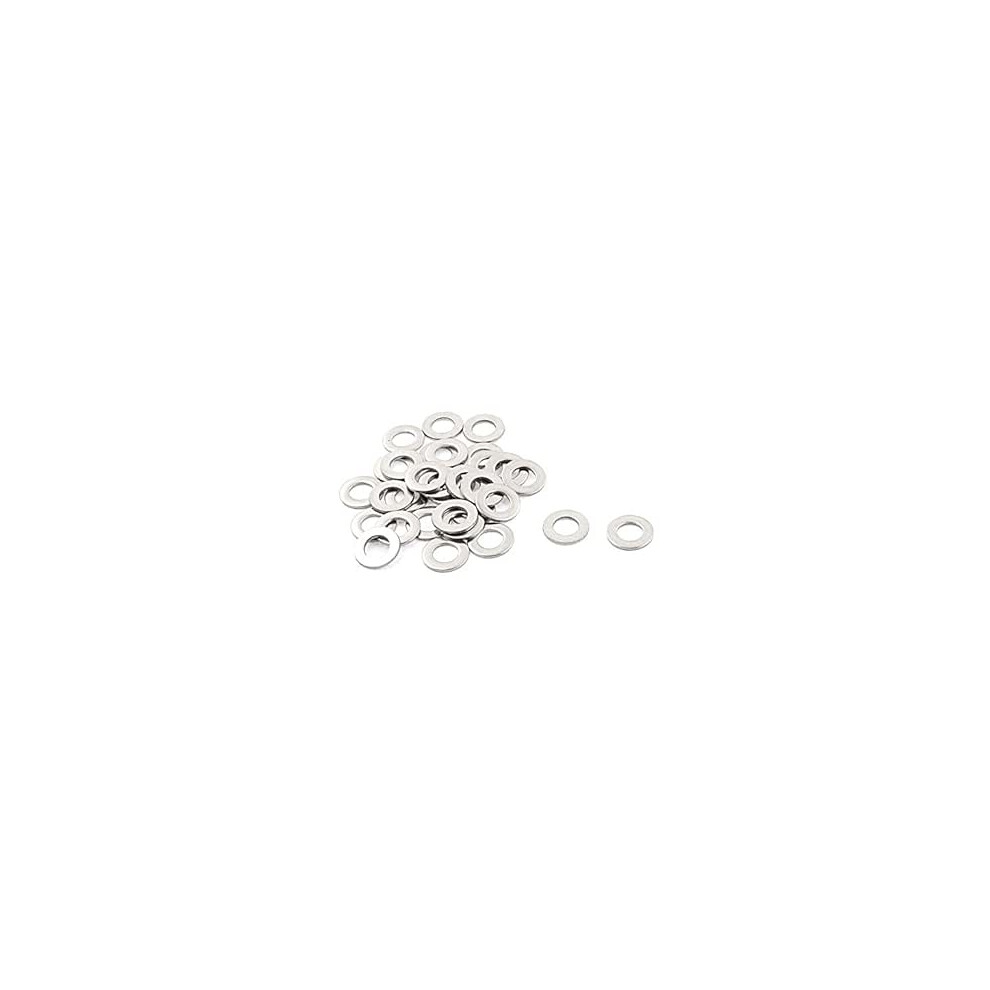 M8 X 16Mm X 1.6Mm Stainless Steel Flat Washer Gasket Silver Tone 32Pcs 9316959931632