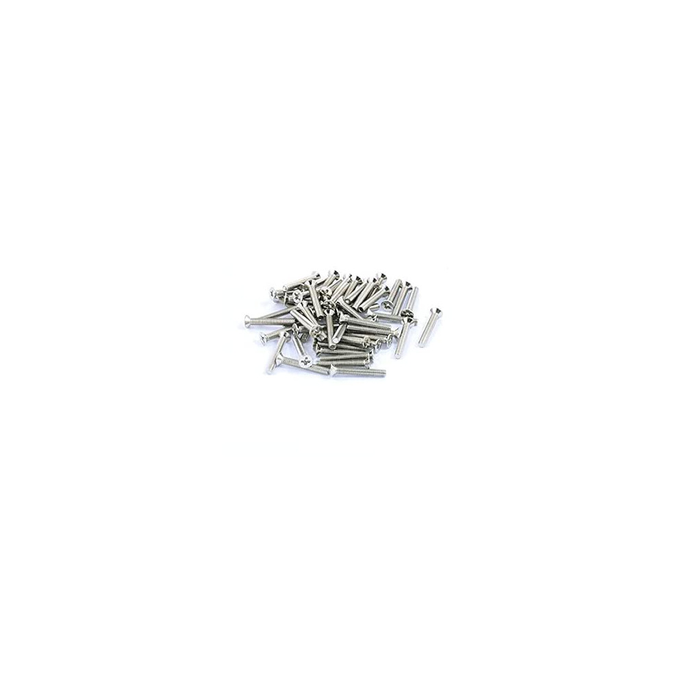 50Pcs M3x20mm Stainless Steel Countersunk Flat Head Phillips Machine Screws Bolts 9188143411028
