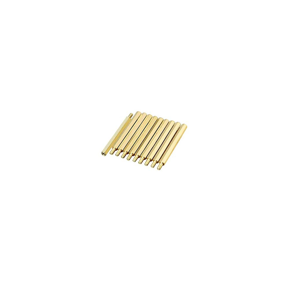 10Pcs M3 45+6Mm Female Male Thread Brass Hex Standoff Spacer Screws Pcb Pillar 9316959266543