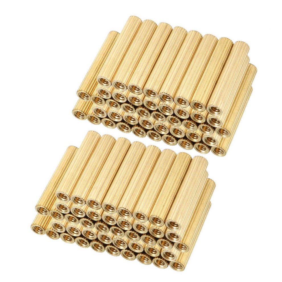 100Pcs Brass Round Straight Pcb Pillar Female Thread Standoff Spacer M2x3x15mm 9316959343596