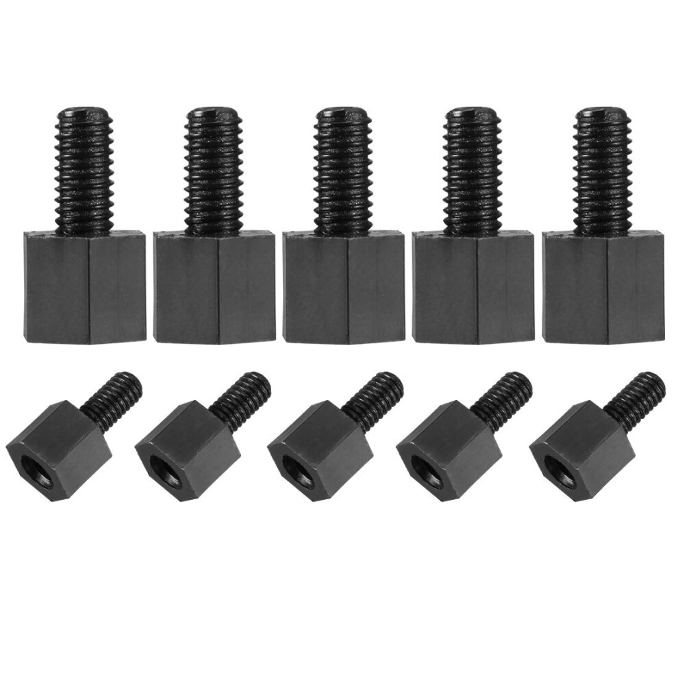 M3x5mm+6Mm Male-Female Hex Nylon Pcb Motherboard Spacer Standoff For Fpv Drone Quadcopter, Computer & Circuit Board Black 50Pcs 9188143258937