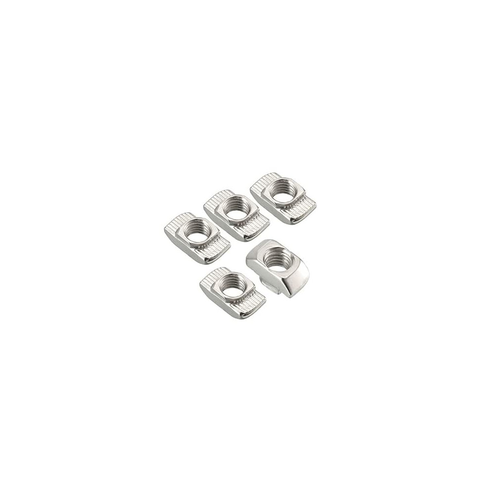 Sliding T Slot Nuts, M8 Half Round Roll In T-Nut For 4545 Series Aluminum Extrusion Profile, Carbon Steel Nickel-Plated, Pack Of 5 9188143483049
