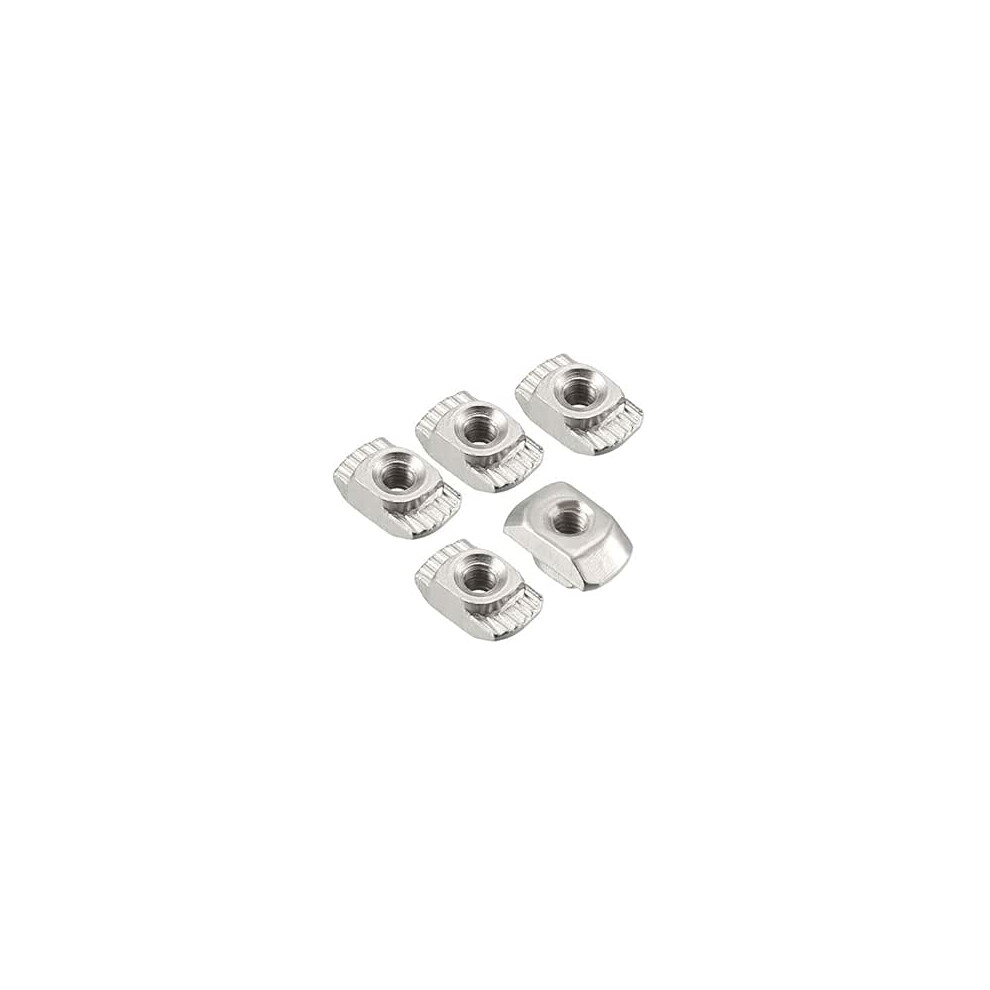 Sliding T Slot Nuts, M3 Half Round Roll In T-Nut For 2020 Series Aluminum Extrusion Profile, Carbon Steel Nickel-Plated, Pack Of 10 9188143484480