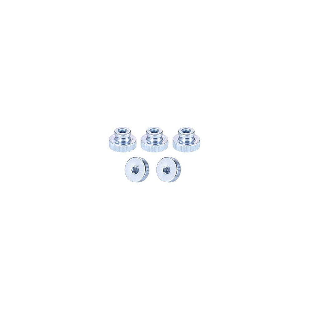 Knurled Thumb Nuts, 5Pcs M6x1mm Iron Round Knobs Fasteners For 3D Printer Parts, Silver Tone 9316959195836