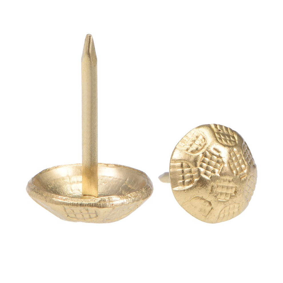 Upholstery Nails Tacks 11Mm Head Dia Retro Thumb Push Pins Gold Tone For Furniture Sofa Headboards, 100 Pcs 9188143412575