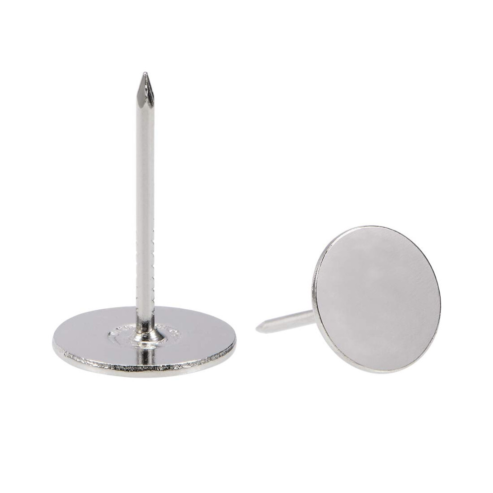 Upholstery Nails Tacks 16mmx25mm Flat Head Furniture Nails Silver Tone for Furniture Sofa Headboards, 200 Pcs-image-OPC-PDW5FRD-NEW