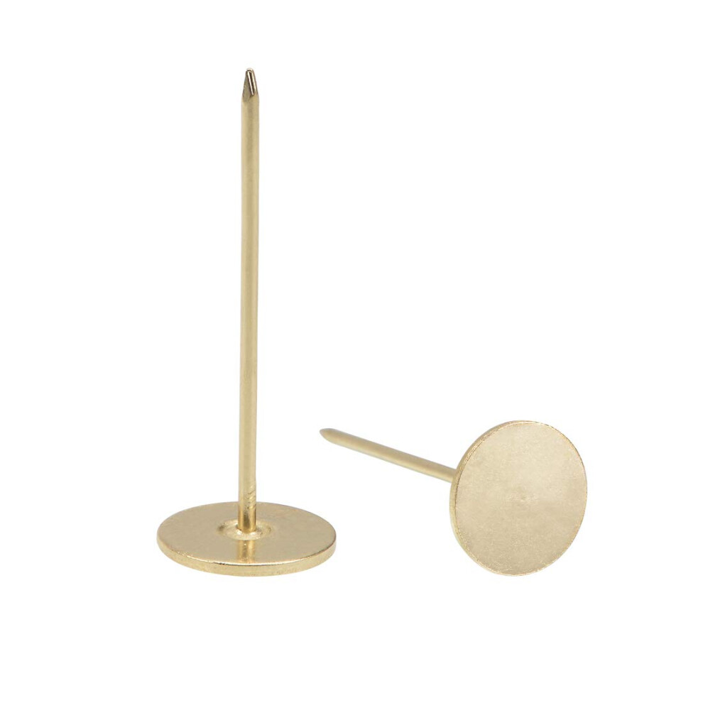 Upholstery Nails Tacks 18Mmx50mm Flat Head Furniture Nails Gold Tone For Furniture Sofa Headboards, 80 Pcs 9316959256131