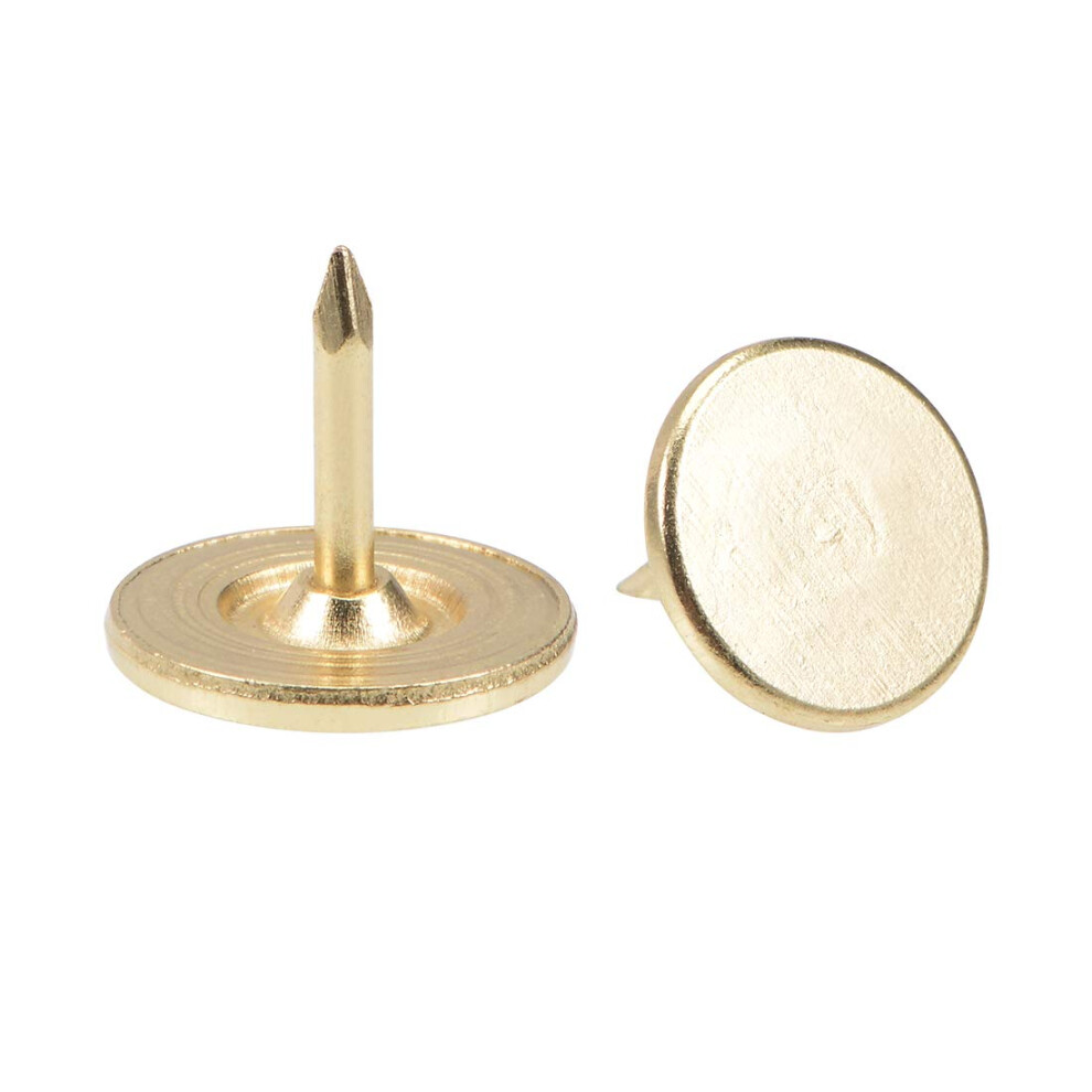 Upholstery Nails Tacks 11Mmx10mm Flat Head Furniture Nails Gold Tone For Furniture Sofa Headboards, 25 Pcs 9316959275859
