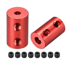 3.17mm to 5mm Bore Rigid Coupling Set Screw L20XD12 Aluminum Alloy,Shaft Coupler Connector,Motor Accessories,Red,2pcs