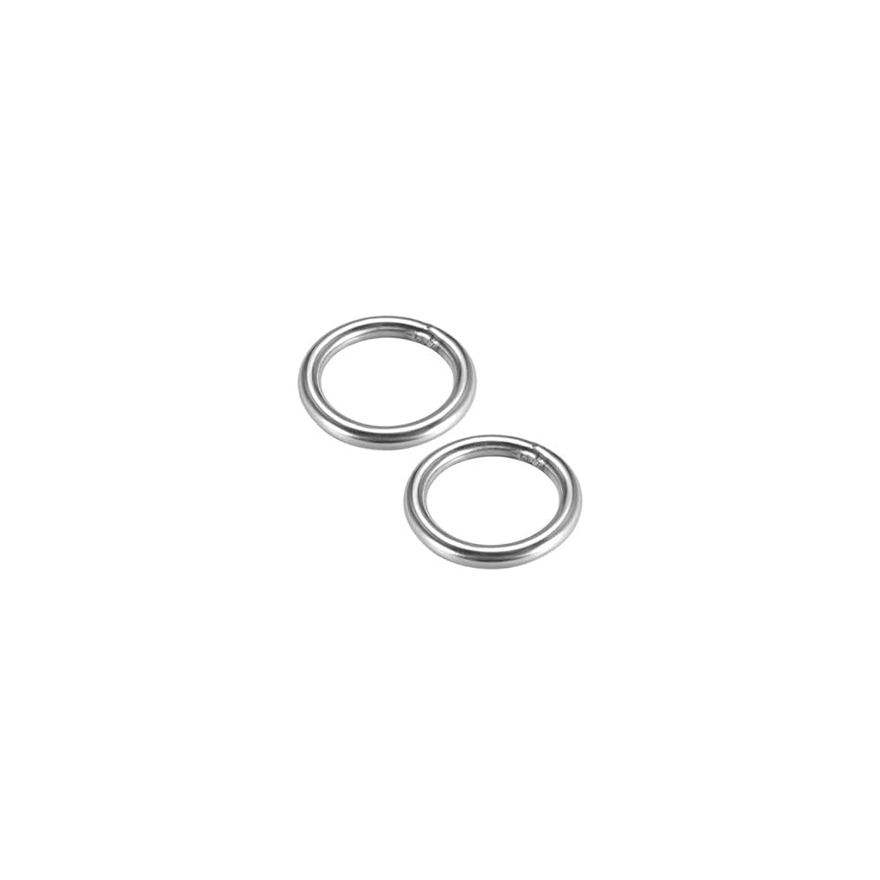 201 Stainless Steel O Ring 60Mm(2.36") Outer Diameter 8Mm Thickness Strapping Welded Round Rings 2Pcs 9316959693462