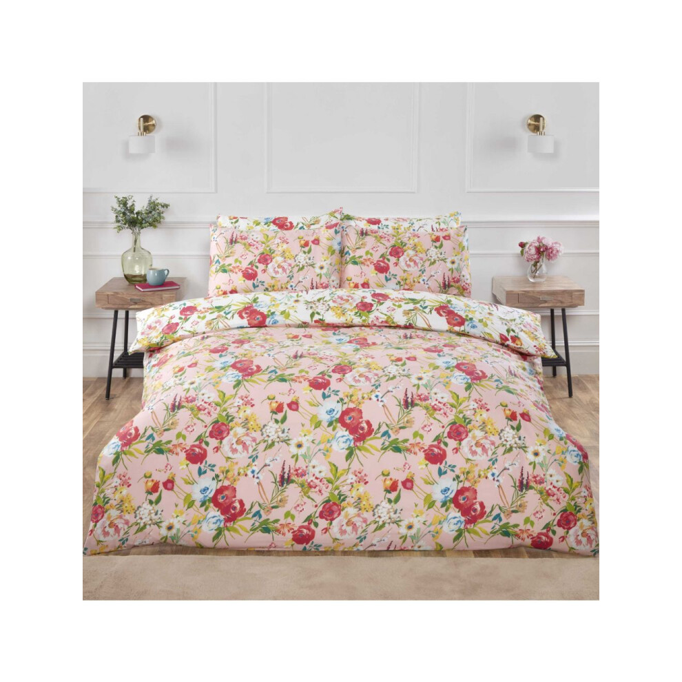 Ashbourne Floral Blush Bedding- King Size Duvet Set