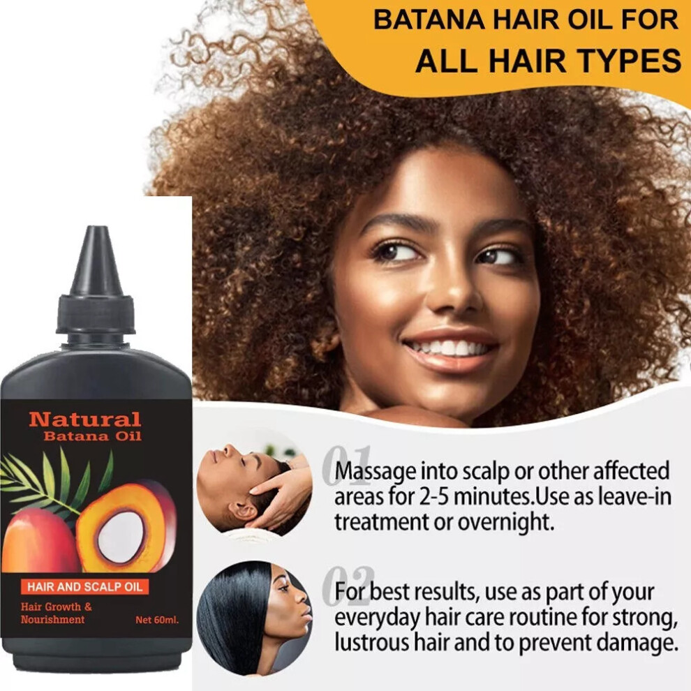 BATANA OIL 60ML Hair Growth 100% Pure & Natural Promotes Hair Wellness