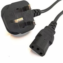 IEC C13 Kettle Cable Lead With UK 3 Pin Power Plug For Kettle Tv Monitor PC Length: 2M