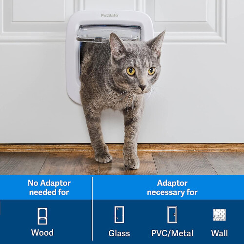 , Microchip Activated Cat Flap, Exclusive Entry, Easy Install, 4 Way Manual Locking, Energy Efficient, Draught Excluder, Convenient - White 1