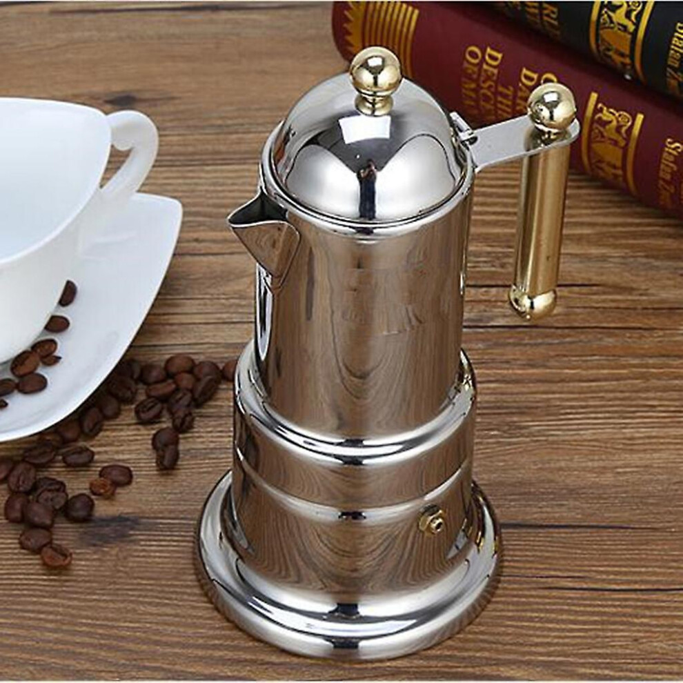 Thickened Italian Espresso Maker Stainless Steel Mocha Coffee Maker Pot For Stovetop Or Induction Home Use