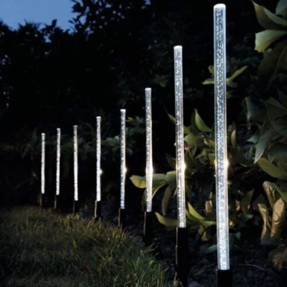 8 Solar Stake Lights Bubble LED Garden Outdoor