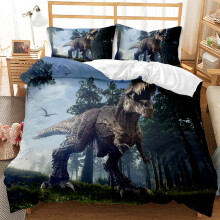 (Style 02, King(220X240CM/3PCS)) Tyrannosaurus Rex Bedding Single Double Duvet Cover