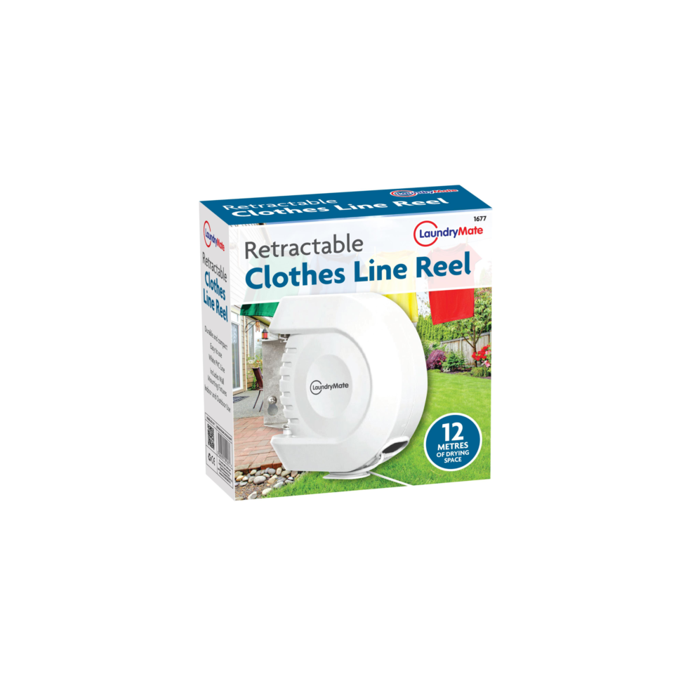 12m Retractable Clothes Line Reel: Indoor/Outdoor Utilisation Drier