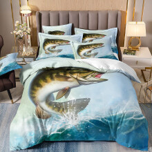 (Style 04, Double(200X200CM/3PCS)) Angler fish Kids Bedding Single Double Duvet Cover