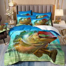(Style 06, Single(135X200CM/2PCS)) Angler fish Kids Bedding Single Double Duvet Cover