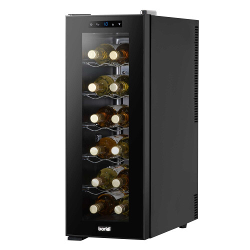 Dellonda Baridi 12 Bottle Wine Cooler with Digital Touch Screen Controls & LED Light, Black - DH73 2
