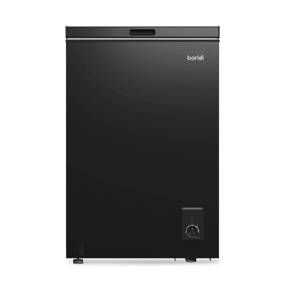 Dellonda Baridi Freestanding Chest Freezer, 99L, Garage And Outbuilding Safe, Adj. Thermostat, Black - Dh153