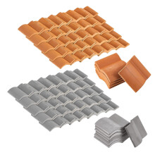 200pcs Roof Tiles Set Miniature Tiles Mini Shingles Tile Landscape Garden Roofing