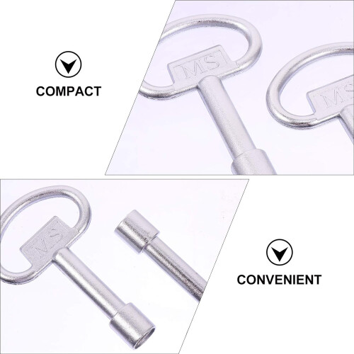 2 Pieces Electrical Cabinet Key Elevator Lock Security Keys Zinc Alloy Water Meter Box Key Utility Key Socket 1