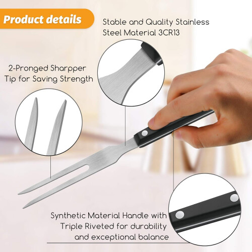 Carving Fork Pot Fork Stainless Steel Meat Fork 10.6 Inch 2