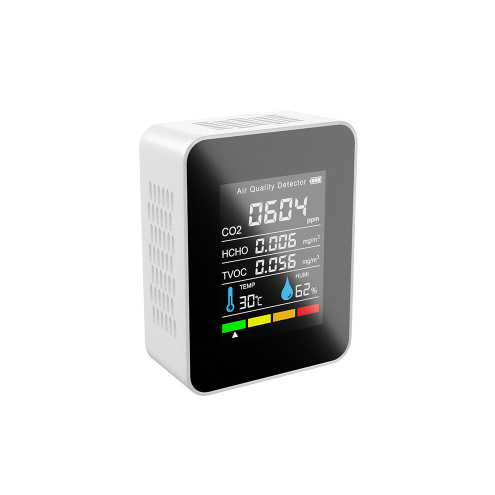 Carbon Dioxide Detector Co2 Detector 5-In-1 Carbon Dioxide Concentration Temperature And Humidity Detection 9379360664216