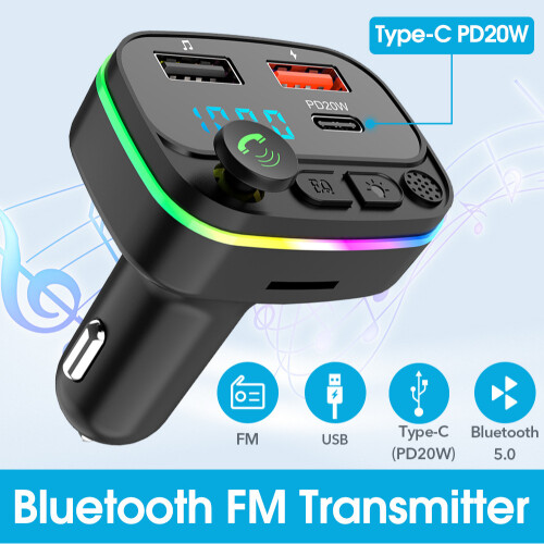 Car FM Transmitter Bluetooth 5.0 Handsfree Car Kit 1