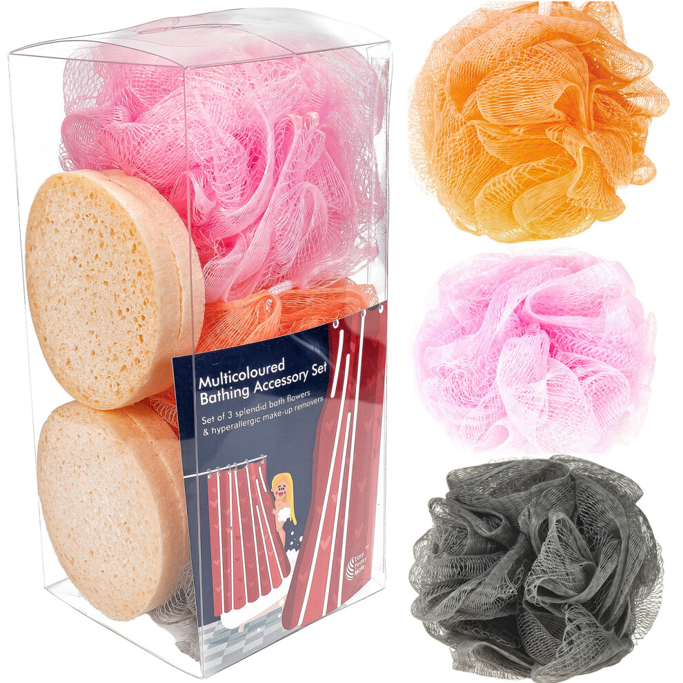 Body Puff Large Bath Sponge Soft Luffa Loofah Shower Scrunchie Gift Bundle New