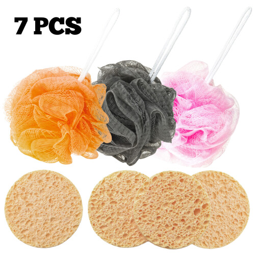 Body Puff Large Bath Sponge Soft Luffa Loofah Shower Scrunchie Gift Bundle New 2