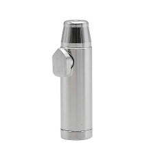(Silver) Dispenser Aluminum Snuff Snorter Snuff Bottle Bullet-shaped Bullet Shape Metal Rocket
