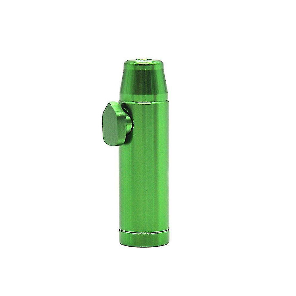 Green (Green) Dispenser Aluminum Snuff Snorter Snuff Bottle Bullet-Shaped Bullet Shape Metal Rocket